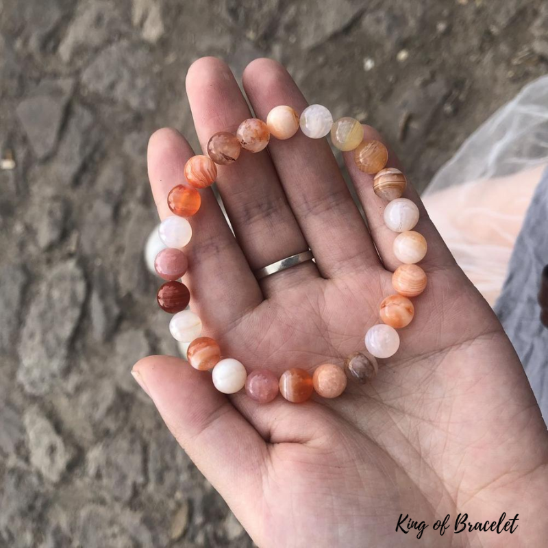 Bracelet en Agate Botswana Orange