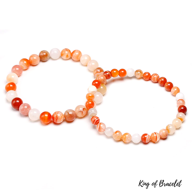 Bracelet en Agate Botswana Orange