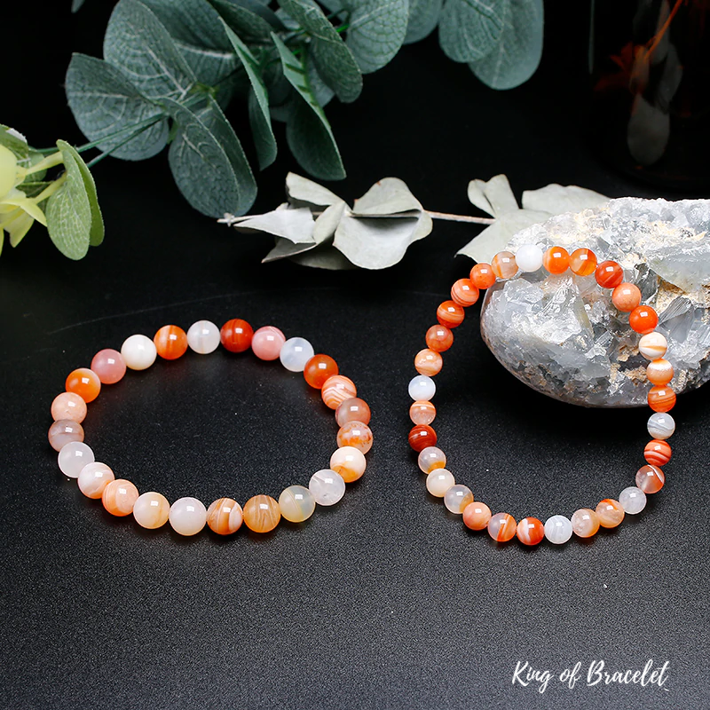 Bracelet en Agate Botswana Orange