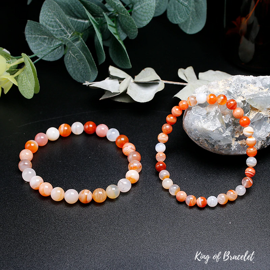 Bracelet en Agate Botswana Orange