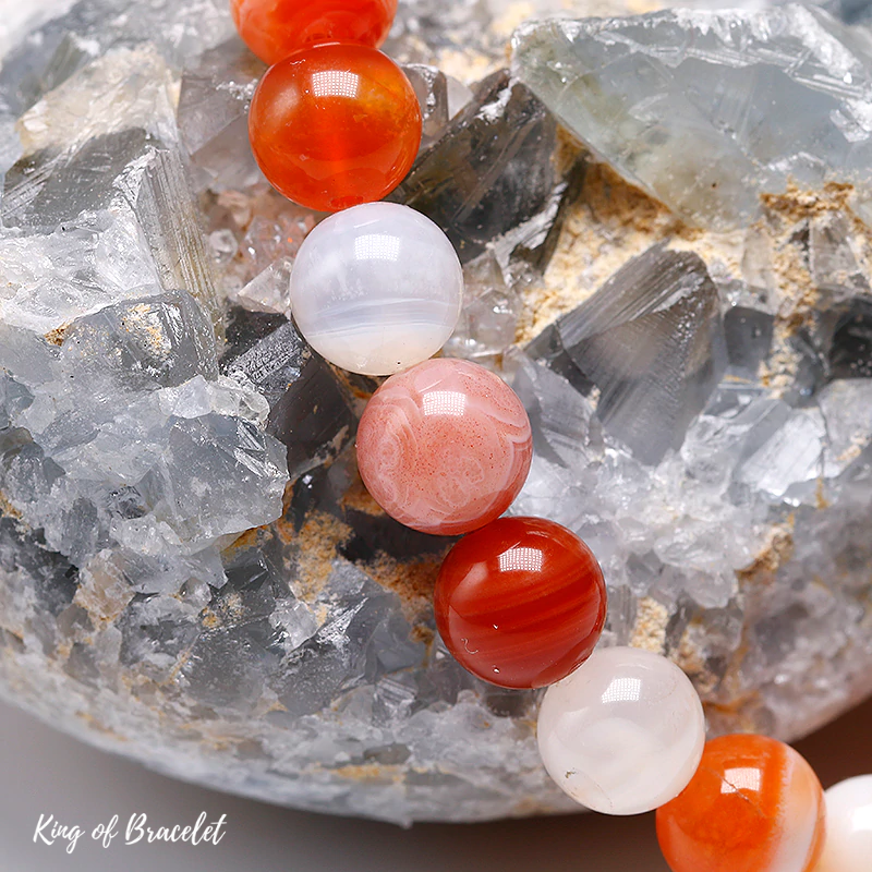 Bracelet en Agate Botswana Orange