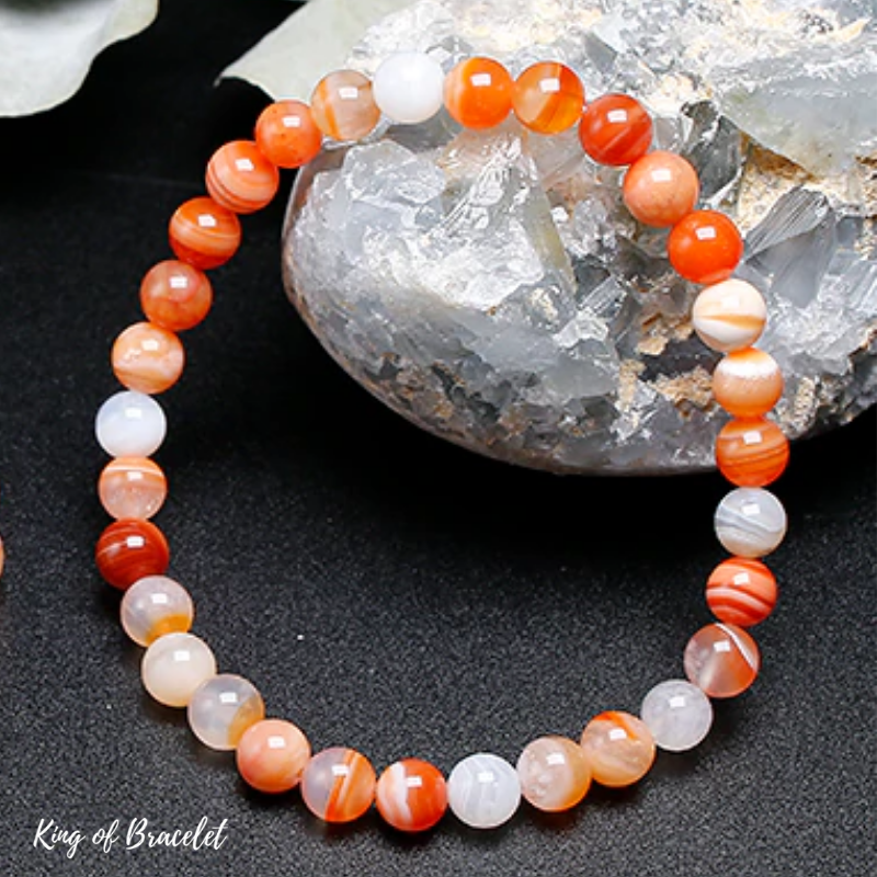 Bracelet en Agate Botswana Orange