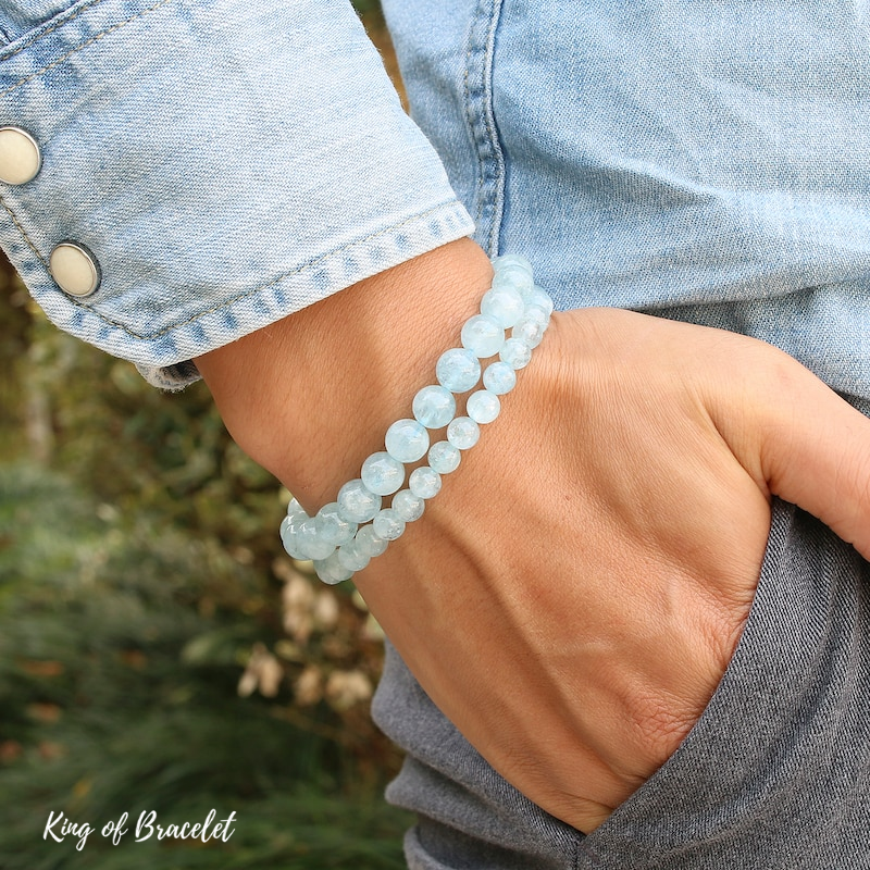 Bracelet en Aigue Marine Glac¨¦e