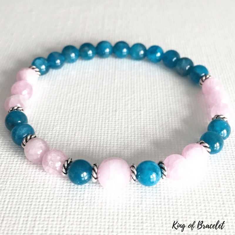 Bracelet en Apatite Bleue et Kunzite