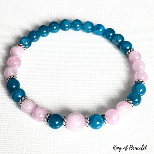 Bracelet en Apatite Bleue et Kunzite