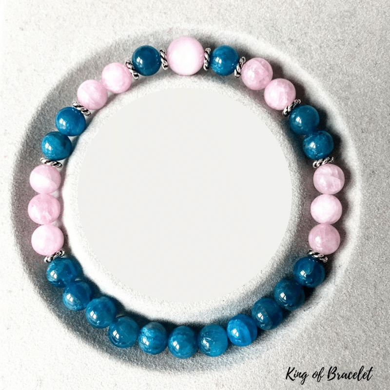 Bracelet en Apatite Bleue et Kunzite