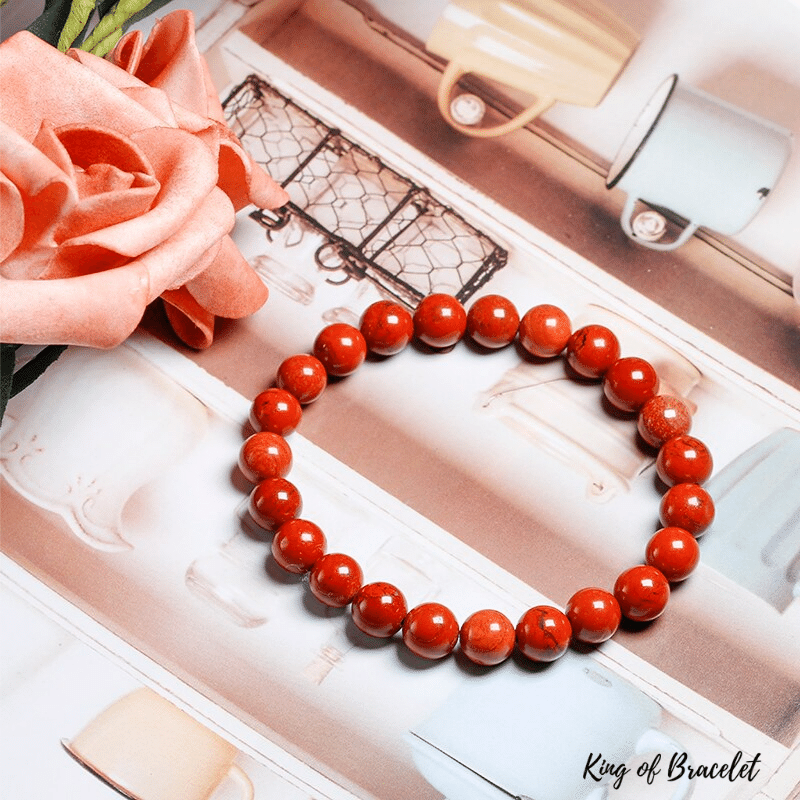 Bracelet en Jaspe Rouge Qualit¨¦ AAA+