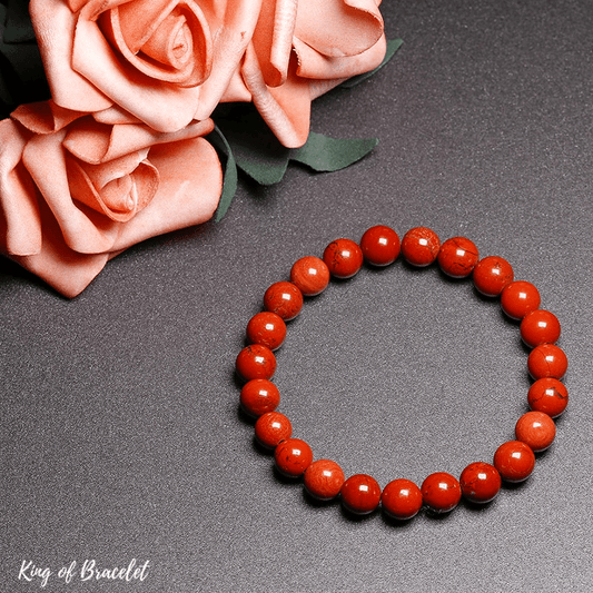 Bracelet en Jaspe Rouge Qualit¨¦ AAA+