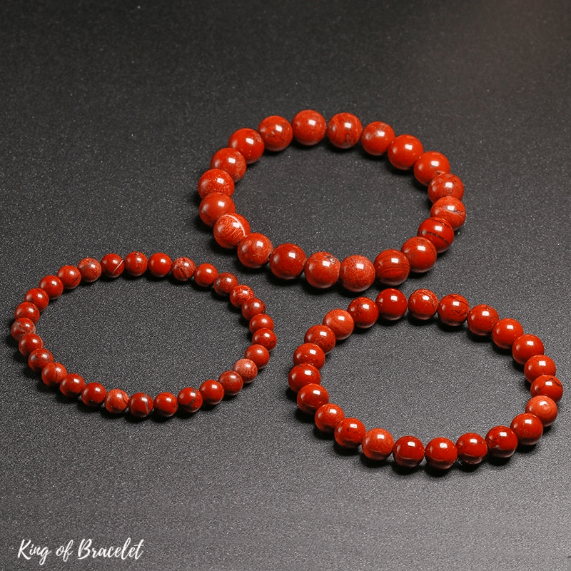 Bracelet en Jaspe Rouge Qualit¨¦ AAA+