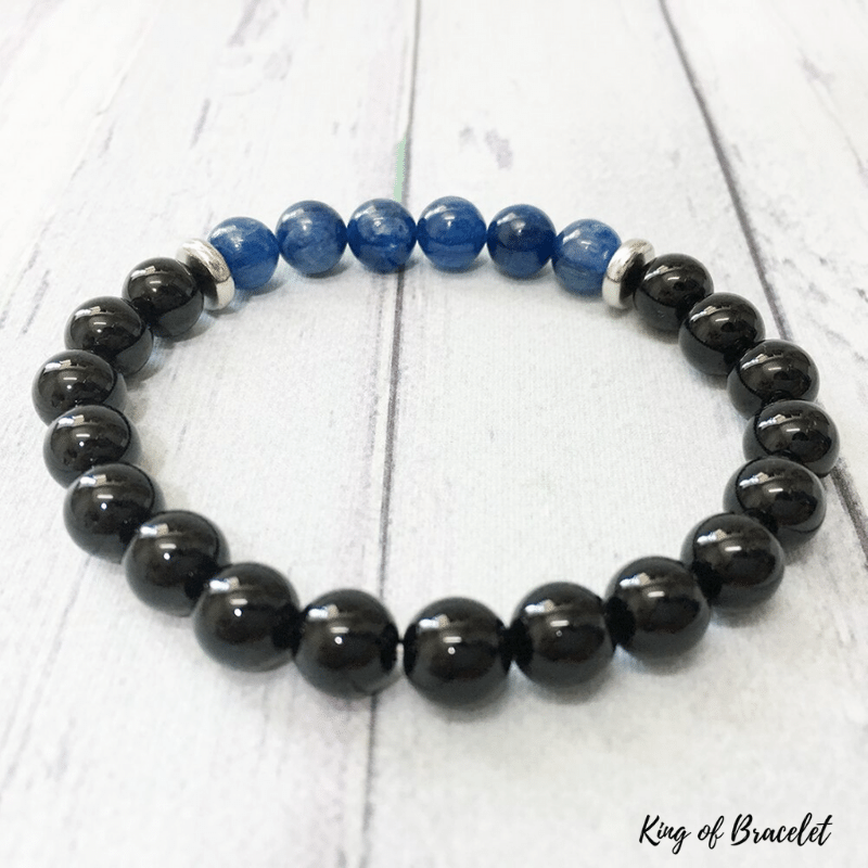 Bracelet en Kyanite et Onyx Noir