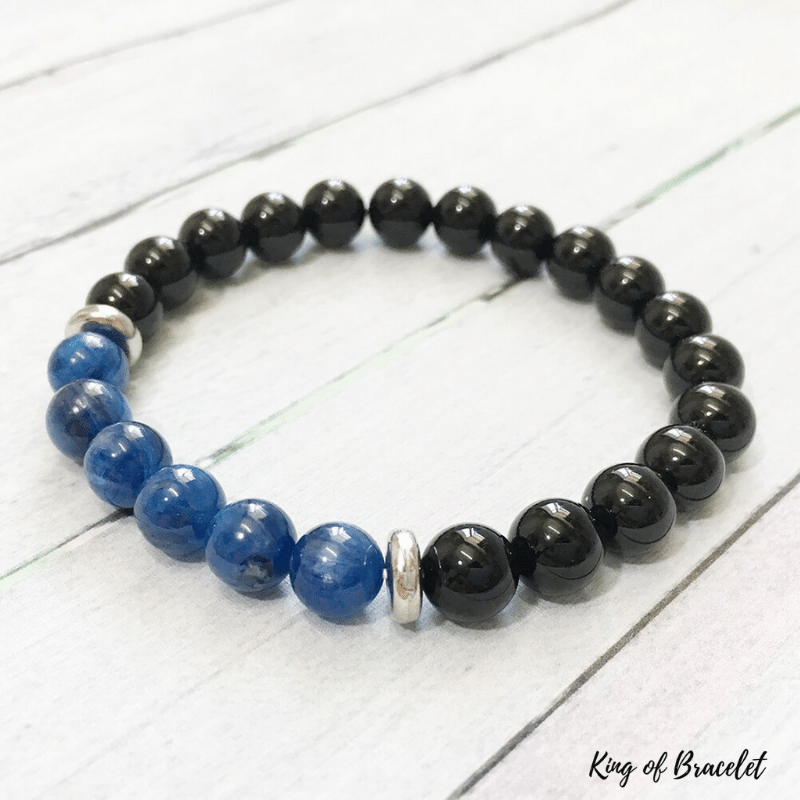 Bracelet en Kyanite et Onyx Noir