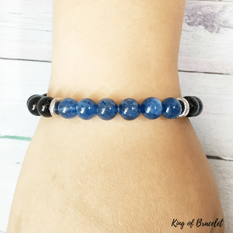 Bracelet en Kyanite et Onyx Noir