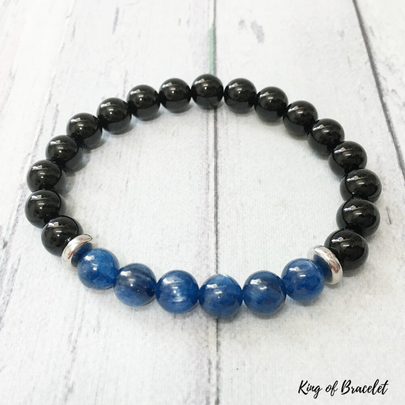 Bracelet en Kyanite et Onyx Noir