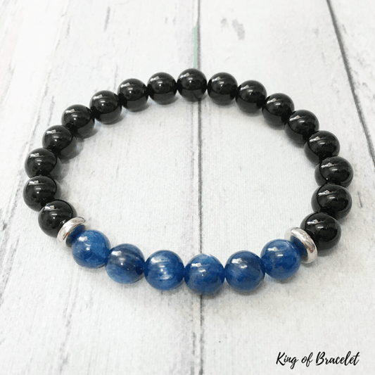 Bracelet en Kyanite et Onyx Noir