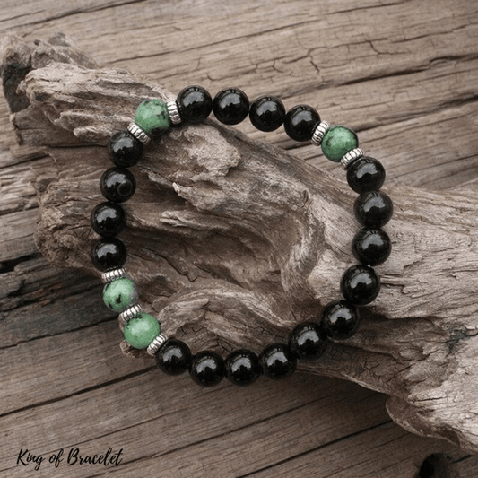 Bracelet en Onyx Noir et Zo?site