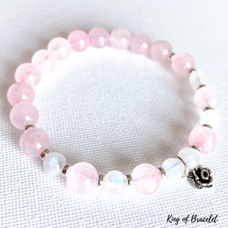 Bracelet en Quartz Rose et Pierre de Lune