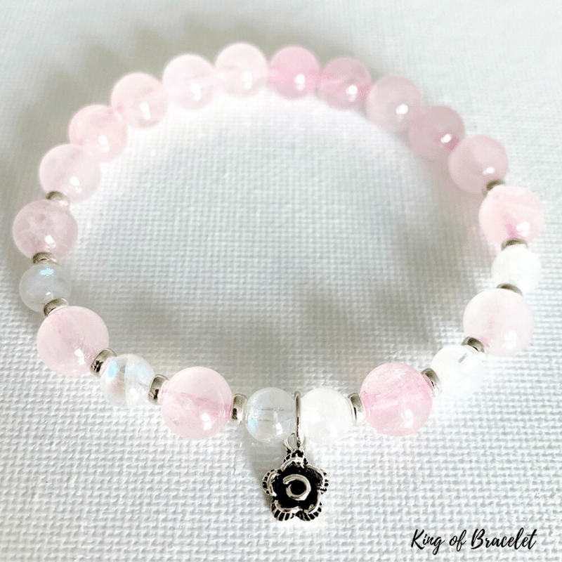 Bracelet en Quartz Rose et Pierre de Lune