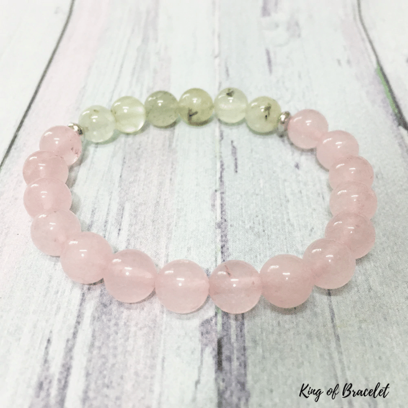 Bracelet en Quartz Rose et Pr¨¦hnite