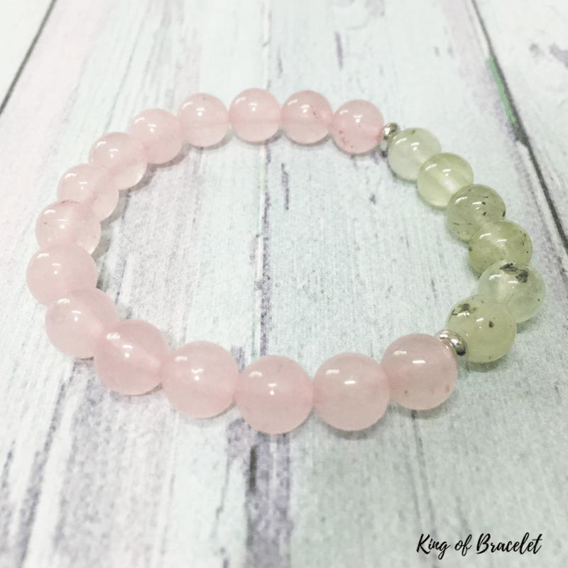 Bracelet en Quartz Rose et Pr¨¦hnite