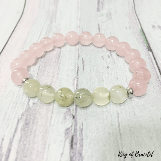 Bracelet en Quartz Rose et Pr¨¦hnite