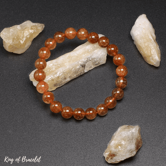 Bracelet en Quartz Rutile Orange Qualit¨¦ AAA+