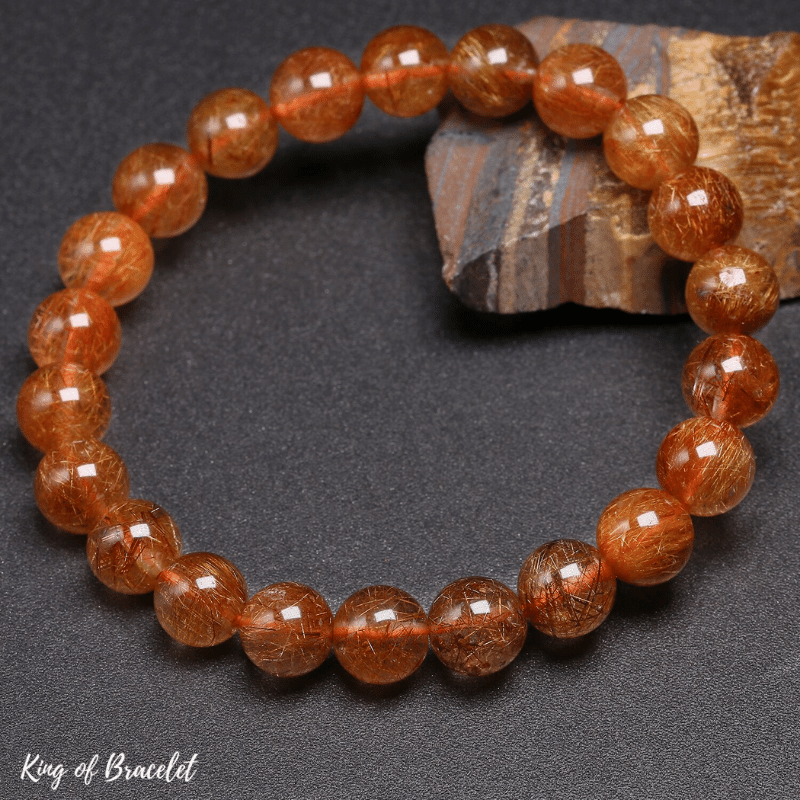 Bracelet en Quartz Rutile Orange Qualit¨¦ AAA+