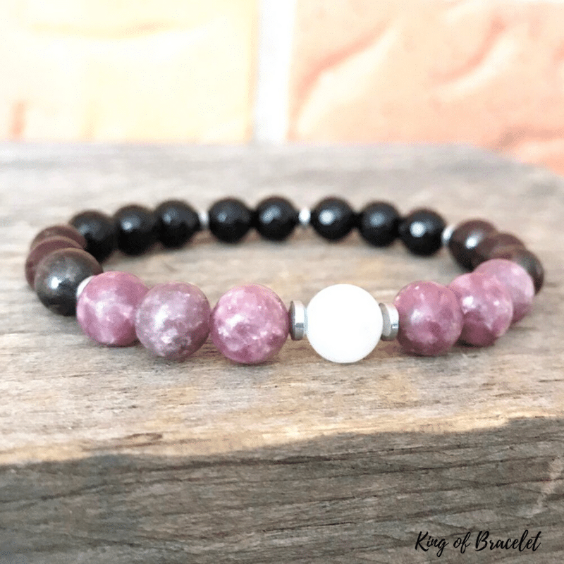 Bracelet en Tourmaline, Grenat, L¨¦pidolite et Pierre de Lune