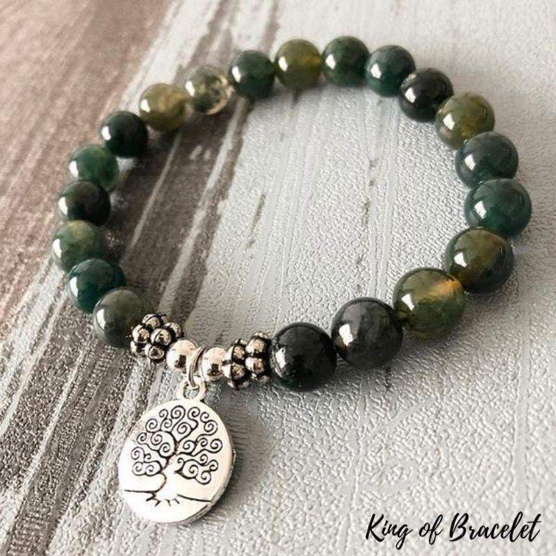 Bracelet Arbre de Vie en Agate Mousse