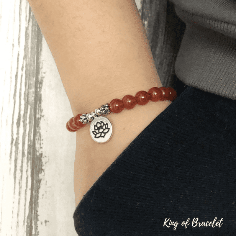 Bracelet Lotus en Cornaline