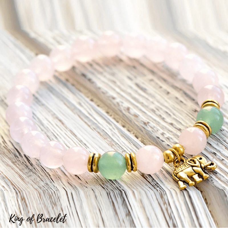 Bracelet ¨¦l¨¦phant en Quartz Rose