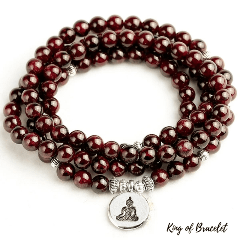 Bracelet Mala Bouddhiste en Grenat