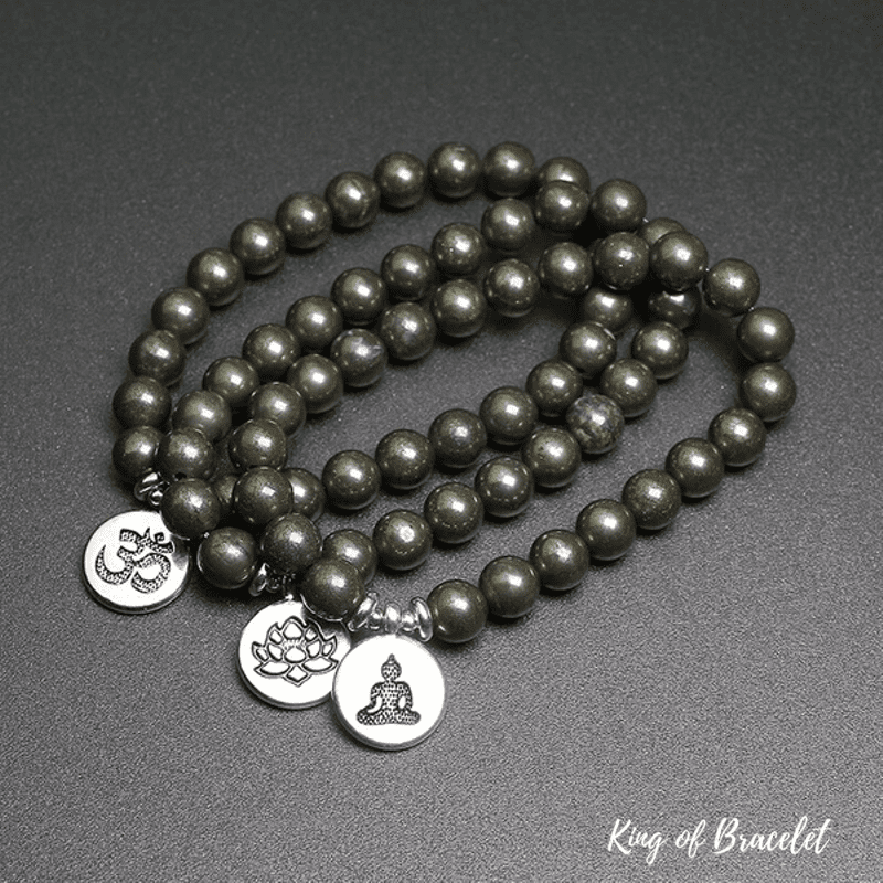 Bracelet Mala Tib¨¦tain en Pyrite