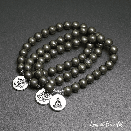 Bracelet Mala Tib¨¦tain en Pyrite