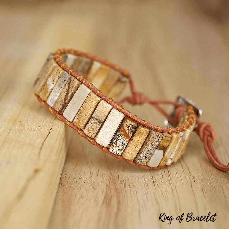 Bracelet Wrap en Jaspe Paysage