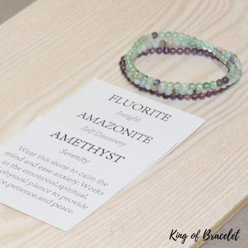 Bracelets en Fluorite, Am¨¦thyste et Amazonite