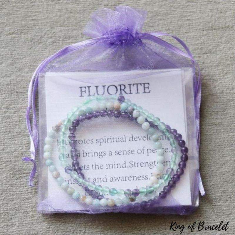 Bracelets en Fluorite, Am¨¦thyste et Amazonite