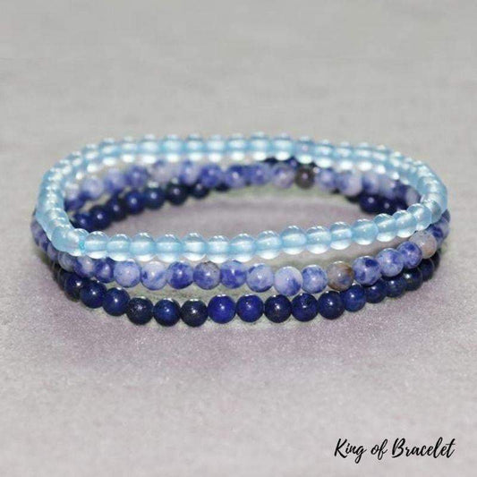 Bracelets en C¨¦lestine, Lapis Lazuli et Sodalite