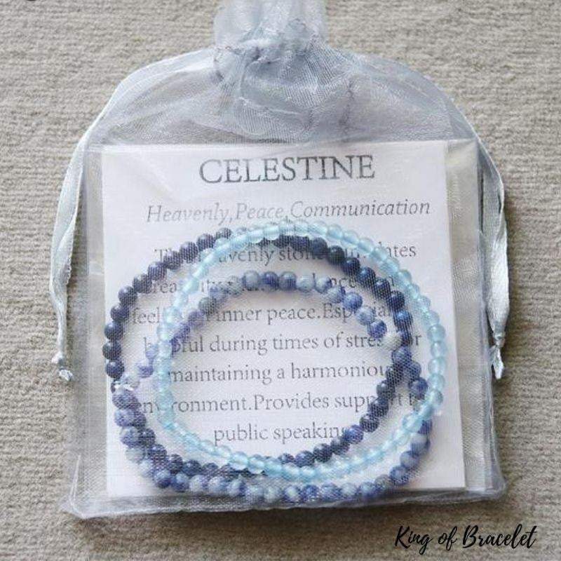 Bracelets en C¨¦lestine, Lapis Lazuli et Sodalite