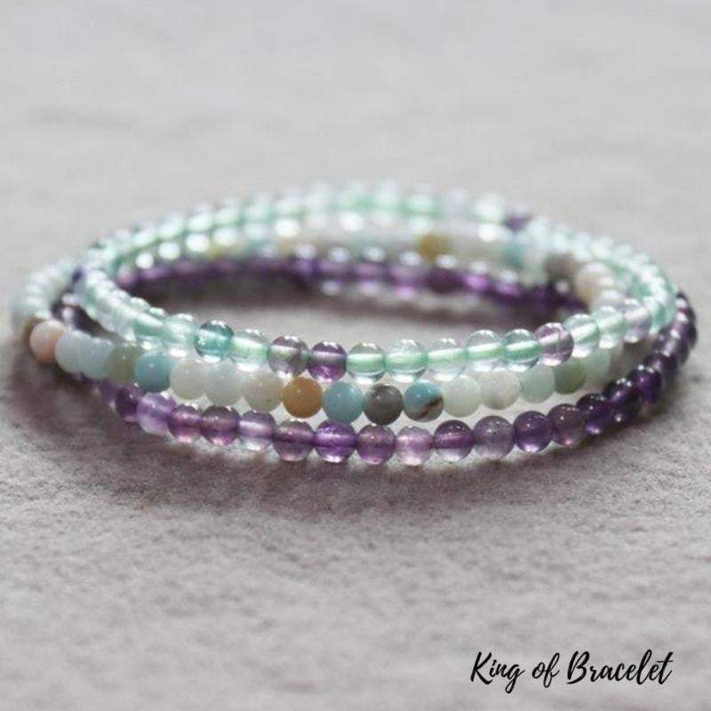 Bracelets en Fluorite, Am¨¦thyste et Amazonite