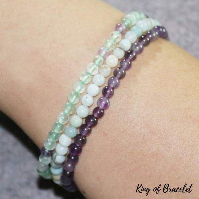 Bracelets en Fluorite, Am¨¦thyste et Amazonite