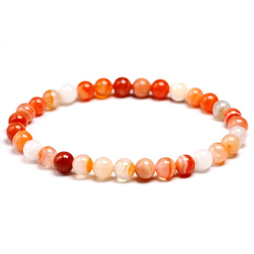 Bracelet en Agate Botswana Orange