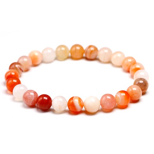 Bracelet en Agate Botswana Orange