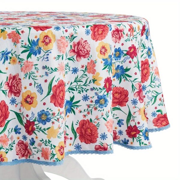 Flowering Frontier Fabric Tablecloth, Multi-color, 70