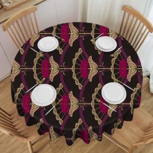 1pc Red Rose Print Tablecloth - Waterproof & Oil-Resistant, Perfect for Dining, Office Desk, and Home Decor