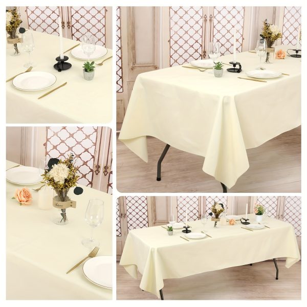 8 Pack Tablecloth for 6 Foot Rectangle Table, 60 x 102 Inch Polyester Table Cloth, 6FT Black Rectangle Table Cloth Washable Table Cover for Wedding Dining Table Buffet Party