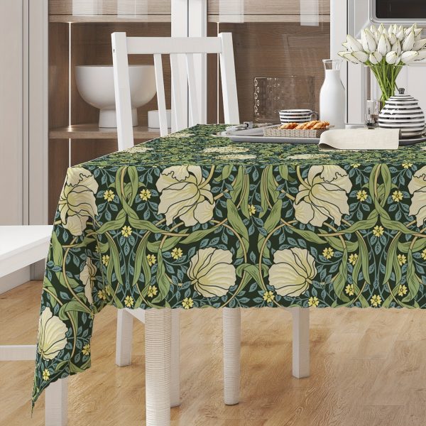 Morris Vintage Floral Tablecloth - Waterproof, Wrinkle-Free & Scratch-Resistant, Perfect for Indoor/Outdoor Dining, Parties & Everyday Use