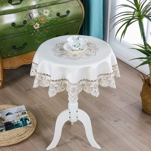 1pcs, white retro hollowed out tablecloth, simple yet elegant, coffee table, breakfast table, office desk, waterproof and oil resistant cover, decoration for holiday parties, weddings, picnics, and tabletops.